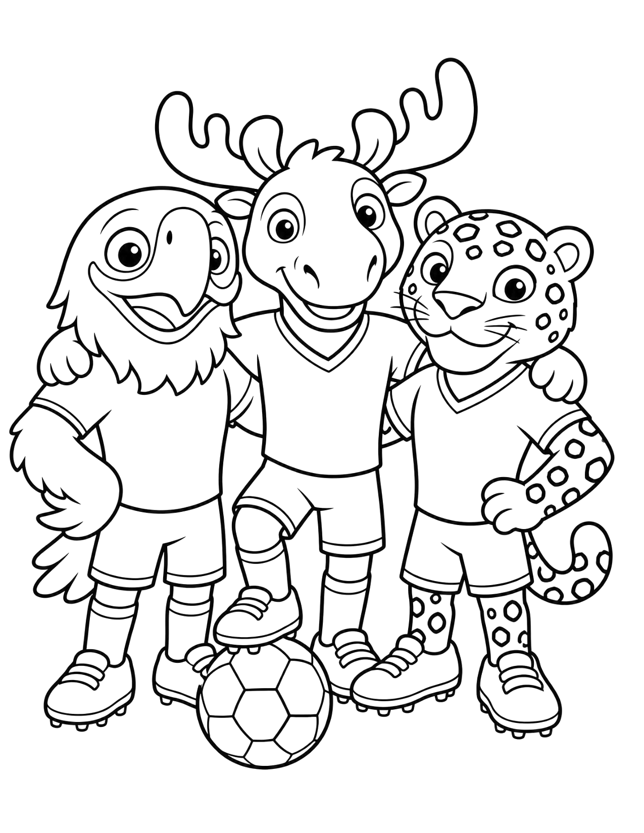 Mascotes da Copa 2026 para colorir