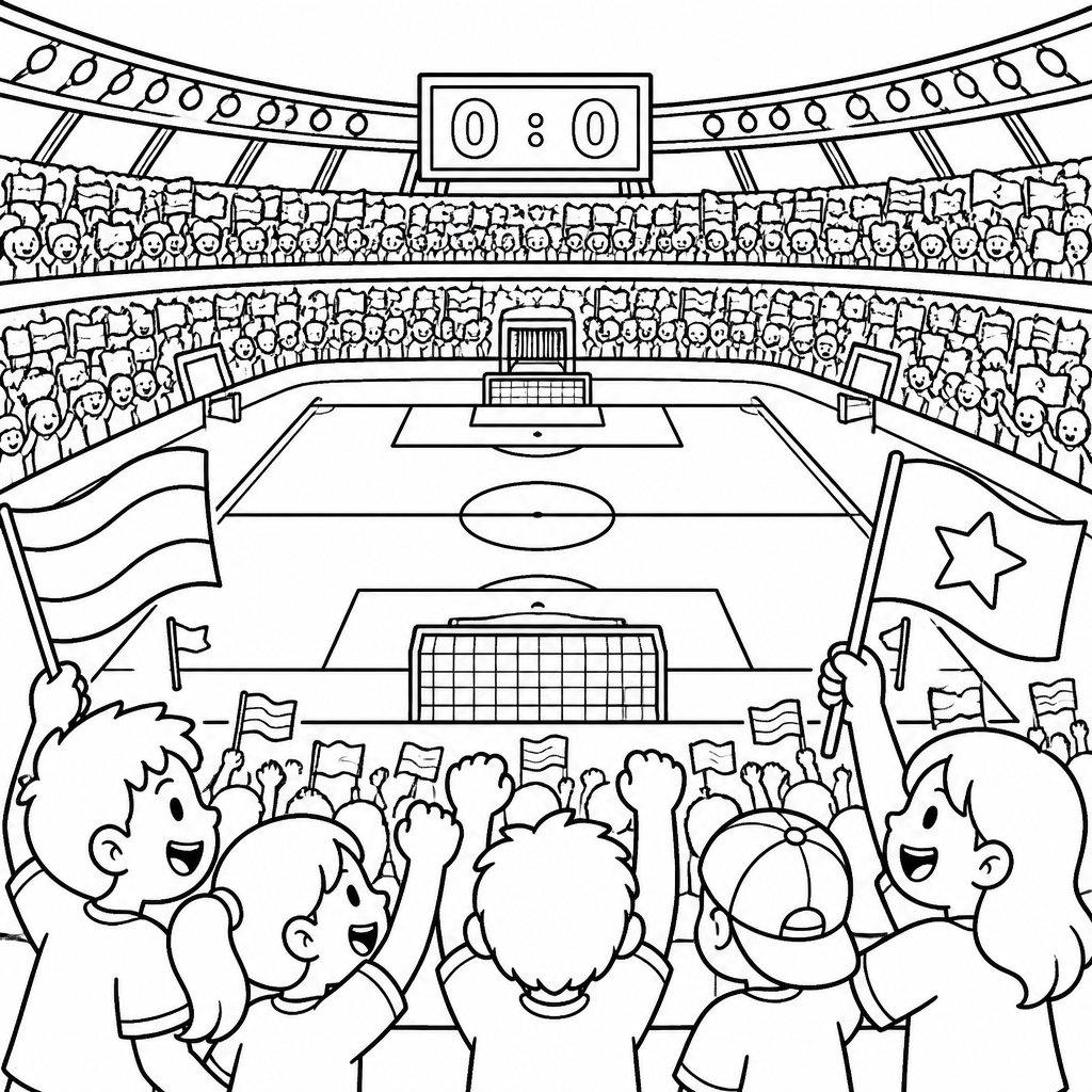 Página para colorir: A galera da torcida